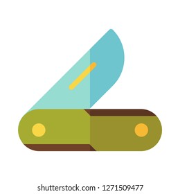 Folding Knife Icon Vector Illustration in Flat Style for Any Purpose