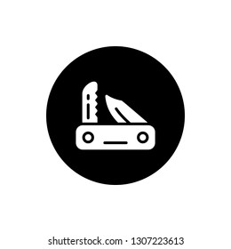 Folding Knife Icon Vector Illustration in Glyph Style for Any Purpose