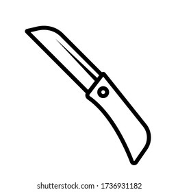 Folding knife, knife icon vector on white background