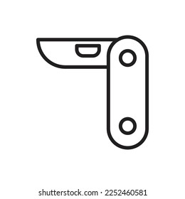 Folding Knife Outline Icon Vector Illustration