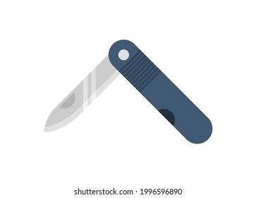 Folding knife. Simple flat illustration.