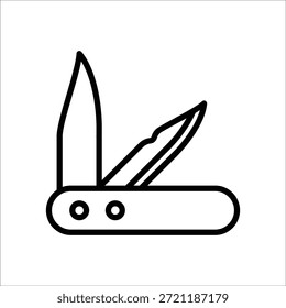 folding knife vector icon line template