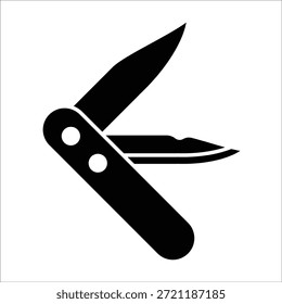 folding knife vector icon line template