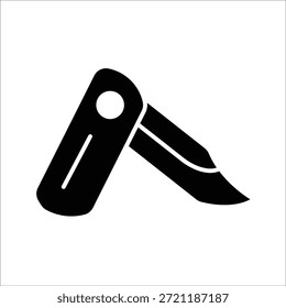 folding knife vector icon line template