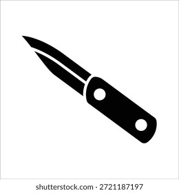 folding knife vector icon line template