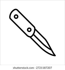 Plantilla de línea de icono de Vector de cuchillo plegable