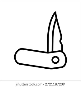 Plantilla de línea de icono de Vector de cuchillo plegable