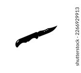 Folding knife vector icon, knife logo  isolated on white background