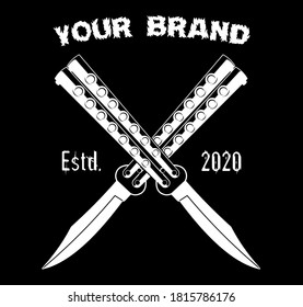 Folding Knife Vector for t shirt design or poster