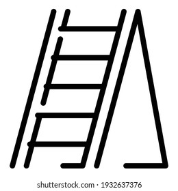 Folding ladder icon. Outline folding ladder vector icon for web design isolated on white background