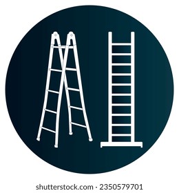 Folding ladder icon vector illustration symbol design