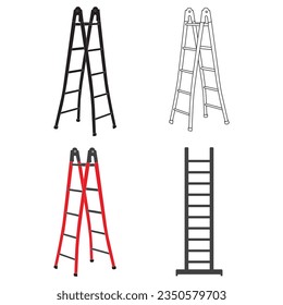 Folding ladder icon vector illustration symbol design