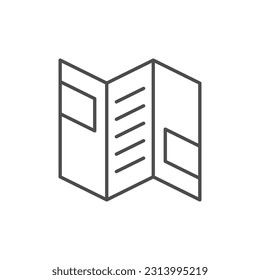 Folding leaflet line outline icon