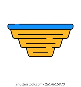 folding lunchbox line icon vector. folding lunchbox sign. isolated symbol illustration