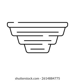 folding lunchbox line icon vector. folding lunchbox sign. isolated contour symbol black illustration