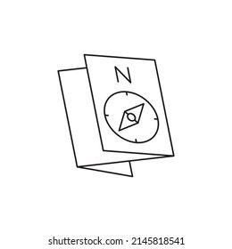 Faltplan-Symbol für Linie-Symbol, Stil einzeln auf weißem Hintergrund