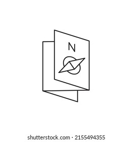 folding map icon line style icon, style isolated on white background