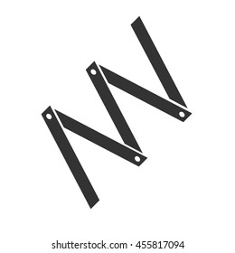 Folding measure icon. Simple flat logo of folding measure on white background. Carpenter's measure. Vector illustration.