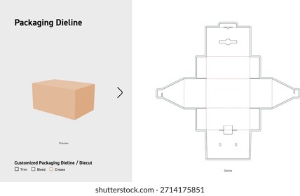 Folding Packaging Box Dieline Template
