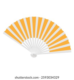 Folding Paper Hand Fan Flat Illustration. Clean Icon Design Element on Isolated White Background