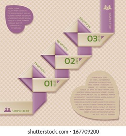 Folding paper retro style options tab.  All effects are created with gradients, blending and transparency. No mesh.