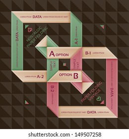 Folding paper style retro options tab.  All effects are created with gradients and transparency. 