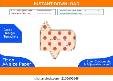 Folding paper sunglass box dieline template and 3D vector file, editable and resizable