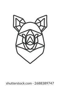 Ilustración vectorial de arte de lobo de papel plegable 