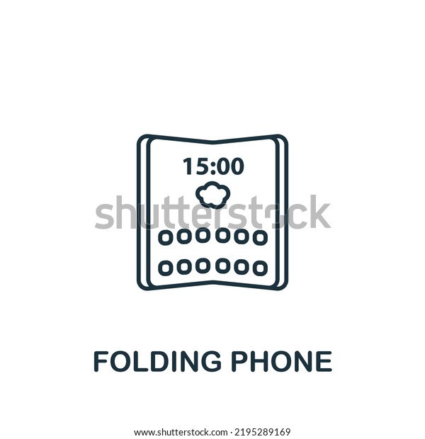 Folding Phone icon. Line simple icon for
templates, web design and
infographics