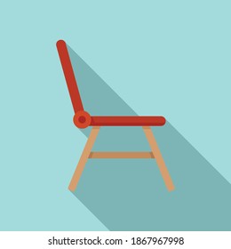 Icono de silla de plástico plegable. Ilustración plana del icono del vector de silla de plástico plegable para el diseño web