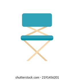 Folding Plastic Chair Icon. Flat Illustration Of Folding Plastic Chair Vector Icon Isolated On White Background