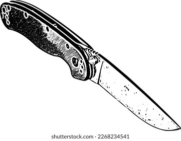 Folding pocket knife with isolated on transparent background