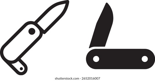 Folding pocket knife with open blade isolated on white background