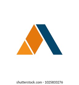 Folding Pyramid Letter A Initial Symbol Vector Illustration Graphic Design