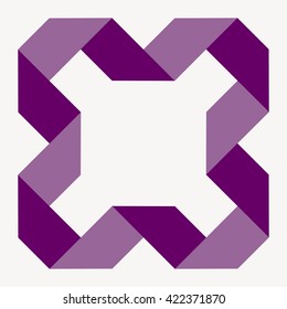 Folding ribbon vector illustration, logo design element