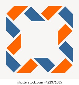 Folding ribbon vector illustration, logo design element