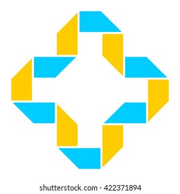 Folding ribbon vector illustration, logo design element