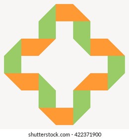 Folding ribbon vector illustration, logo design element
