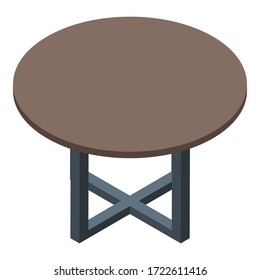 Icono de la mesa redonda plegable. Iométrico del icono del vector de la mesa redonda plegable para el diseño web aislado en fondo blanco
