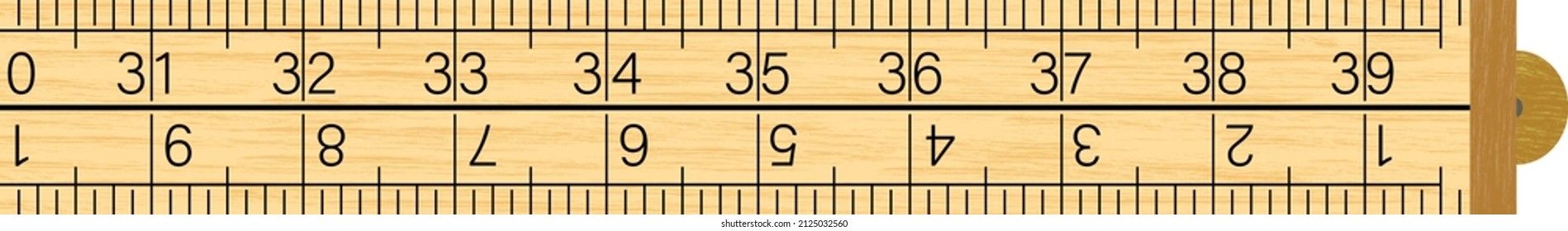 Regla de plegado, reglas zig-zag o reglas combinadas vector aislado sobre fondo blanco. La herramienta de medición se utiliza para medir distancias más largas que están más lejos y son difíciles de alcanzar.