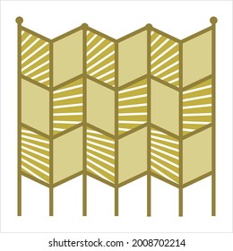 Folding Screen Divider Icon, Space Divider Into Separate Distinct Areas Vector Art Illustration