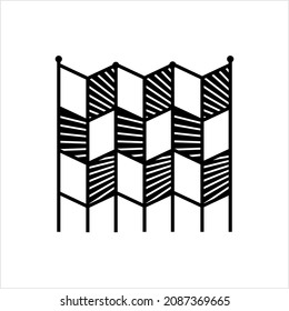 Folding Screen Divider Icon, Space Divider Into Separate Distinct Areas Vector Art Illustration