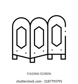 folding screen icon. Linear style sign isolated on white background. Vector illustration