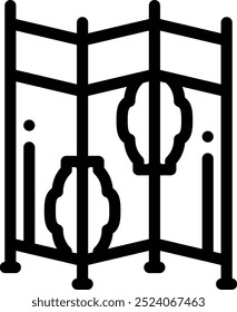 folding screen icon. Thin Linear Style Design Isolated On White Background