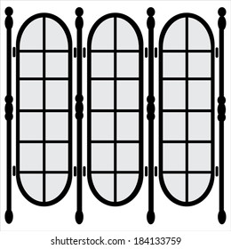 folding screen isolated on white background