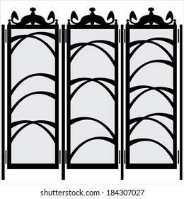 folding screen isolated on white background