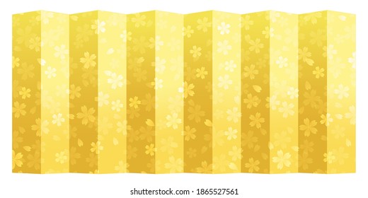 folding screen New Year's card gold icon