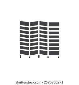 A folding screen room divider vector icon. filled flat sign for mobile concept and web design. Room Divider glyph icon. Symbol, logo illustration. Vector graphics
