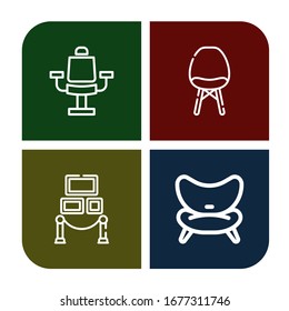 folding simple icons set. Contains such icons as Chair, Exhibition, can be used for web, mobile and logo
