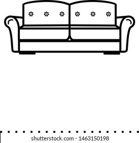 Folding sofa bed icon in outline style. Coloring template for modification and customizing  according to a specific task.